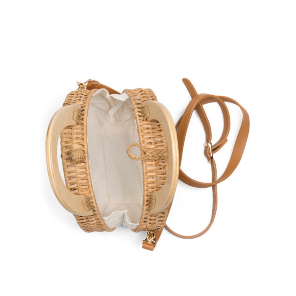 Imoshion Canteen Basket Bag With Wood Top Handles - Picture 2 of 5